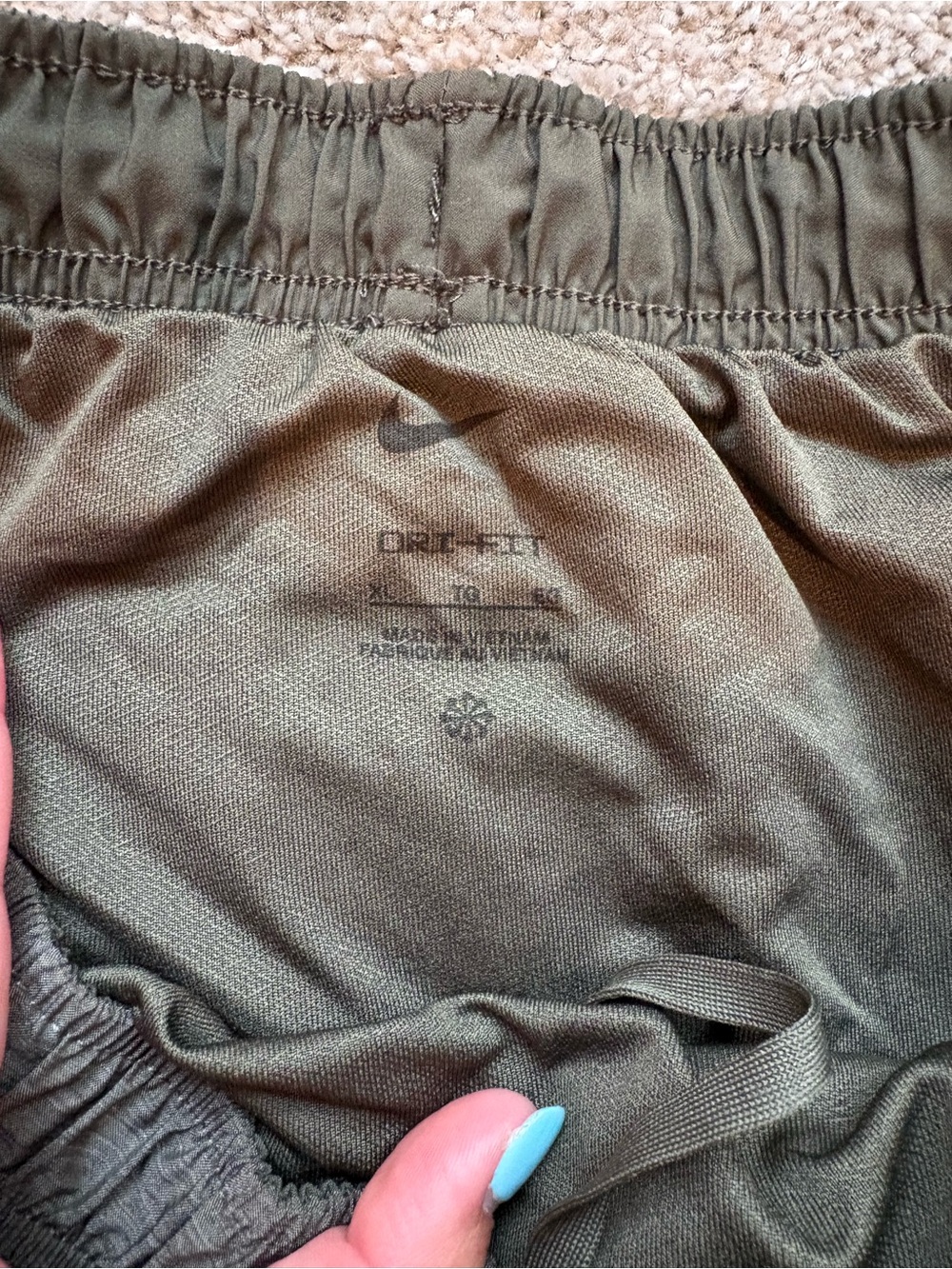 Nike Women's Athletic Shorts Bundle - Black, Olive, Light Blue - Picture 5 of 9